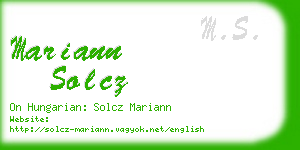 mariann solcz business card